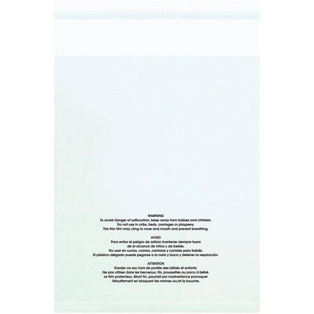 Officespace 16 x 24 in. - 1.5 Mil Resealable Suffocation Warning Poly Bags - Clear, 100PK OF3352630